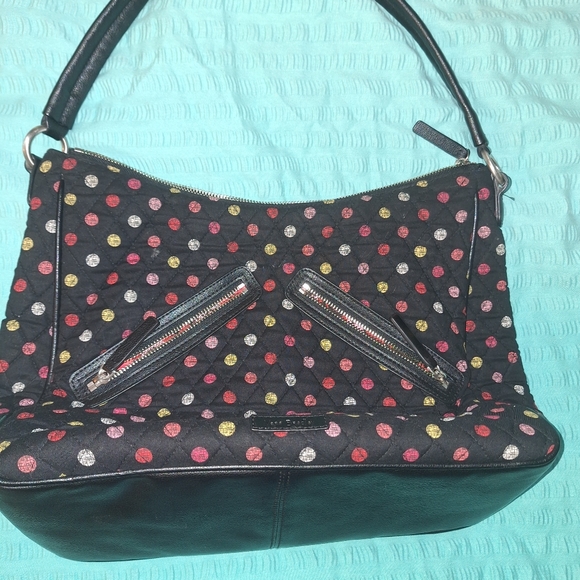 Vera Bradley Handbags - Vera Bradley Black Quilted Polka Dot Shoulder Bag